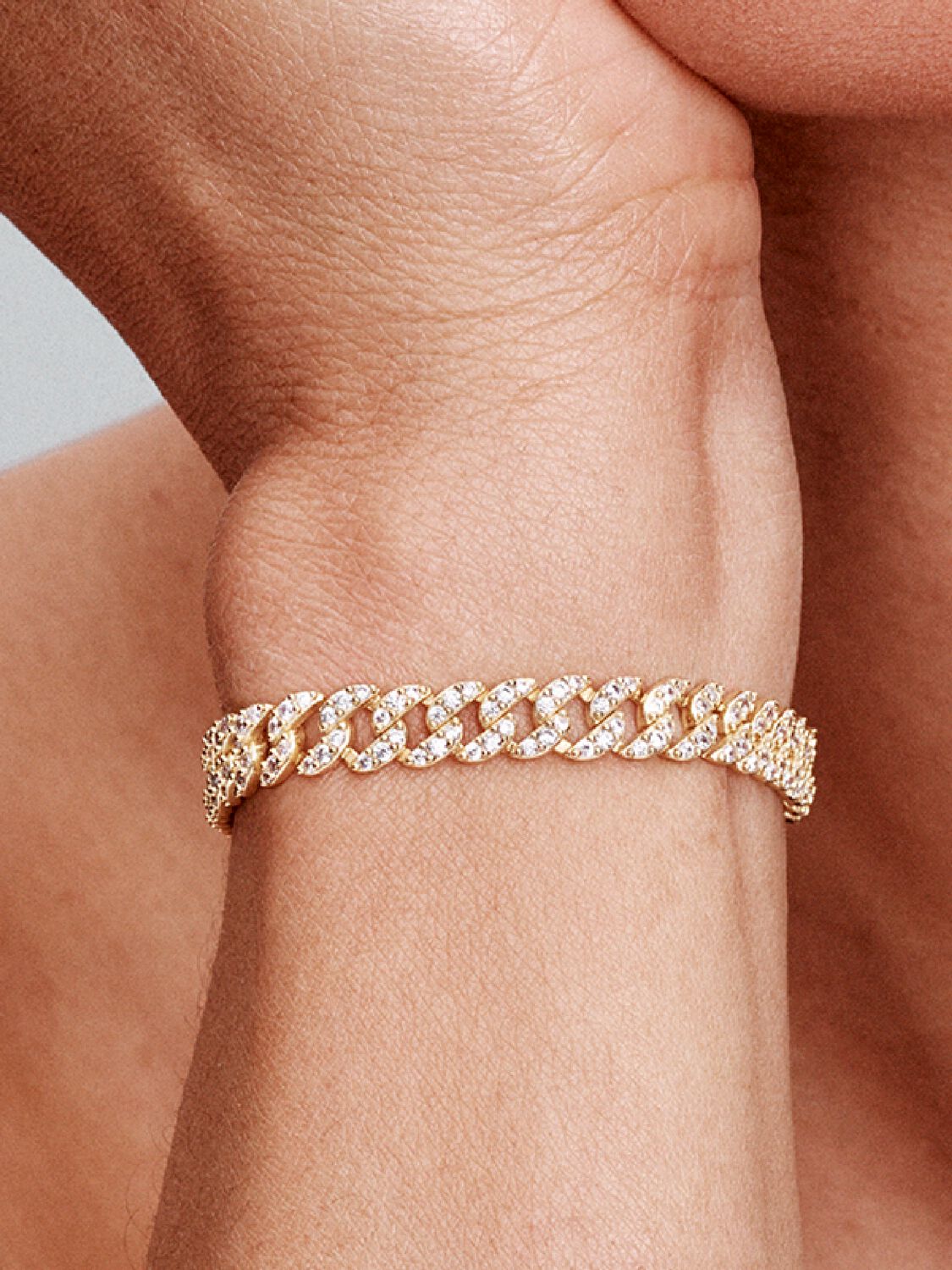 BRACELET CHAÎNE CUBAINE EN OR