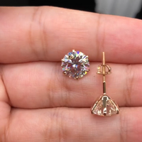 BOUCLES D'OREILLES CLOUS SOLITAIRES EN OR