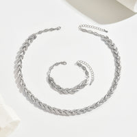 ENSEMBLE DE BIJOUX MAILLONS FEUILLES EN OR ROSE