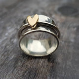 BAGUE CŒUR EN MÉTAUX MÉLANGÉS