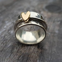 BAGUE CŒUR EN MÉTAUX MÉLANGÉS