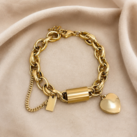 BRACELET CHARME CŒUR EN OR
