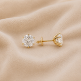 BOUCLES D'OREILLES CLOUS SOLITAIRES EN OR