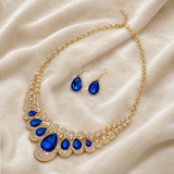 PARURE COLLIER ET BOUCLES D'OREILLES SAPHIR ROYAL