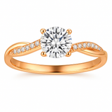 BAGUE SOLITAIRE TORSADÉE EN OR