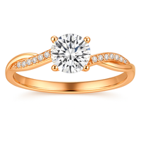BAGUE SOLITAIRE TORSADÉE EN OR