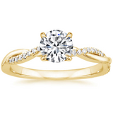 BAGUE SOLITAIRE TORSADÉE EN OR