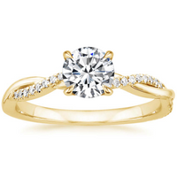 BAGUE SOLITAIRE TORSADÉE EN OR