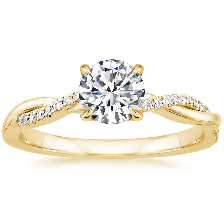 BAGUE SOLITAIRE TORSADÉE EN OR