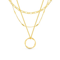 ENSEMBLE DE COLLIERS SUPERPOSÉS EN OR