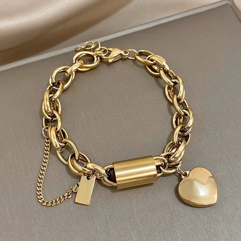 BRACELET CHARME CŒUR EN OR