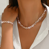 ENSEMBLE DE BIJOUX MAILLONS FEUILLES EN OR ROSE