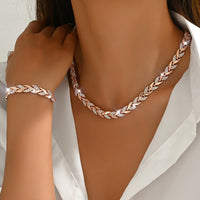 ENSEMBLE DE BIJOUX MAILLONS FEUILLES EN OR ROSE