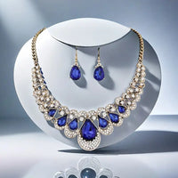 PARURE COLLIER ET BOUCLES D'OREILLES SAPHIR ROYAL