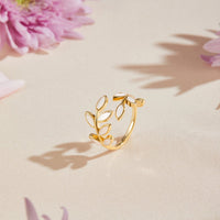BAGUE FEUILLES EN OR