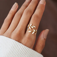 BAGUE FEUILLES EN OR