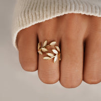 BAGUE FEUILLES EN OR