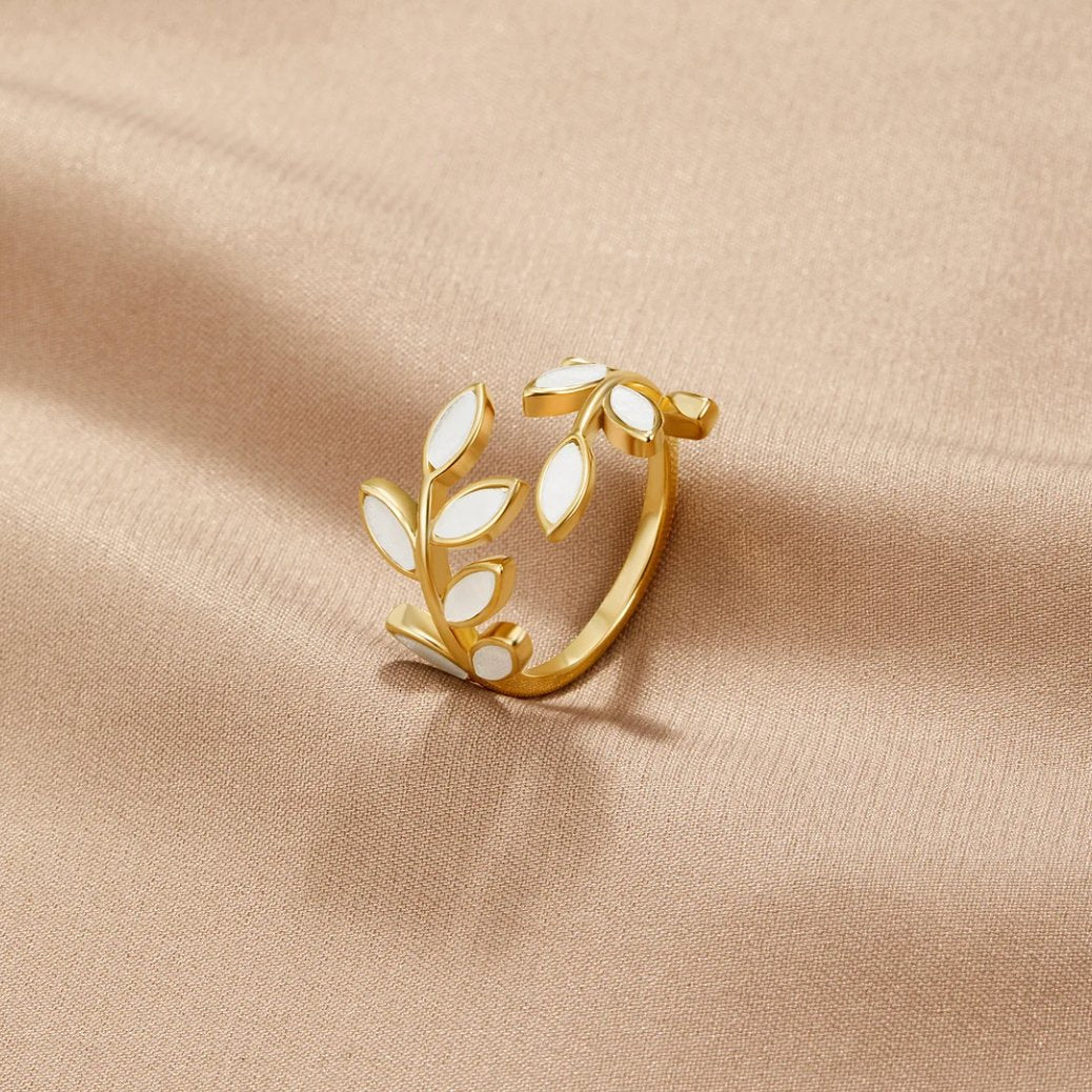 BAGUE FEUILLES EN OR