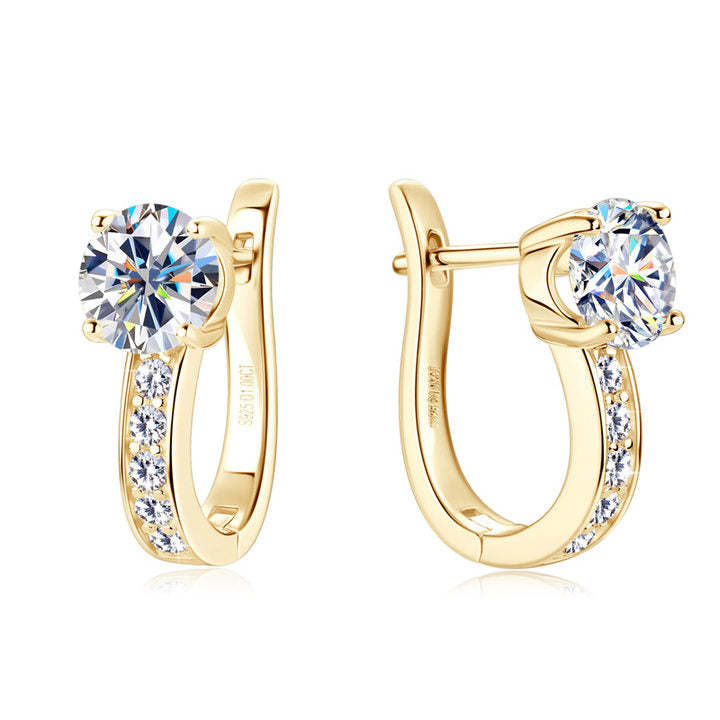 BOUCLES D'OREILLES CRÉOLES EN OR AVEC CRISTAUX